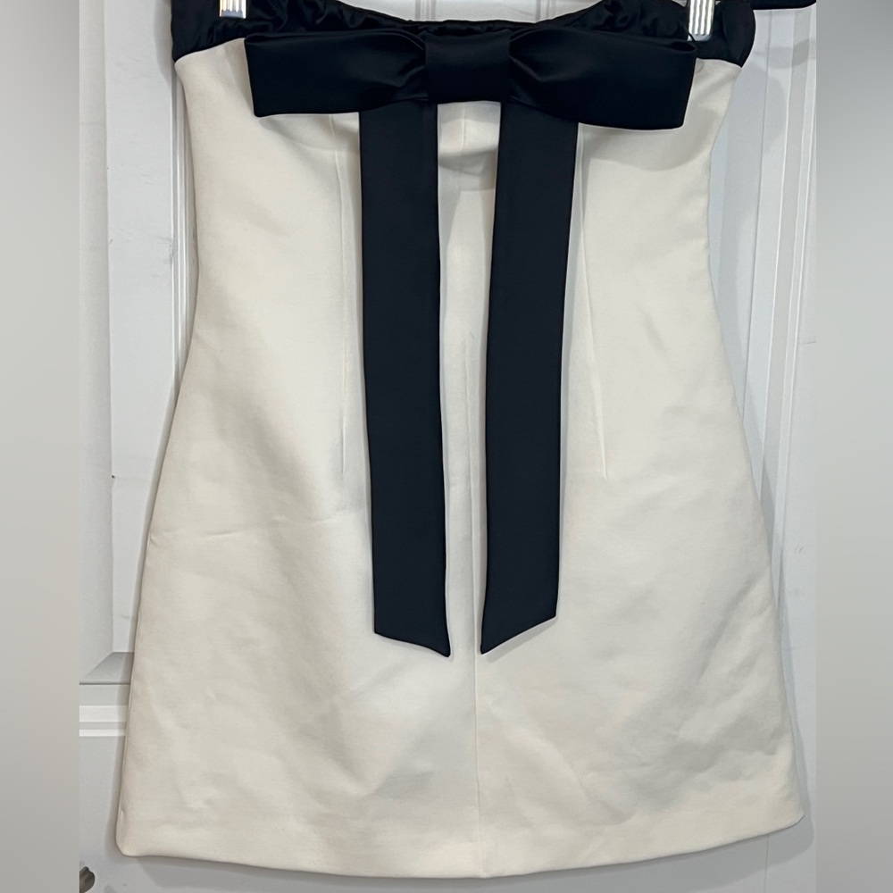 Zara Black and White Strapless Dress